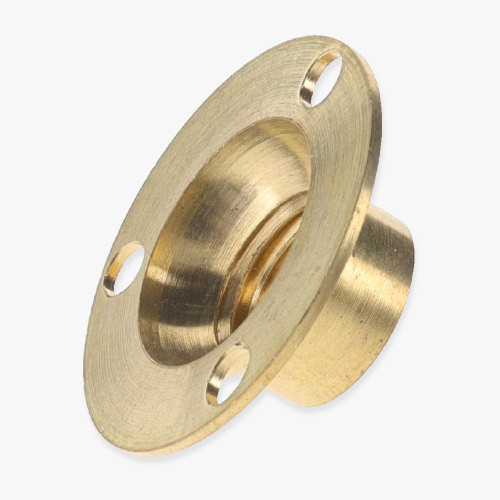 Unfinished Brass Flange with 1/4ips. Threaded Center Hole