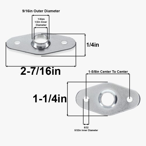 Unfinished Stamped Steel Flange with 1/4ips. Threaded Center Hole