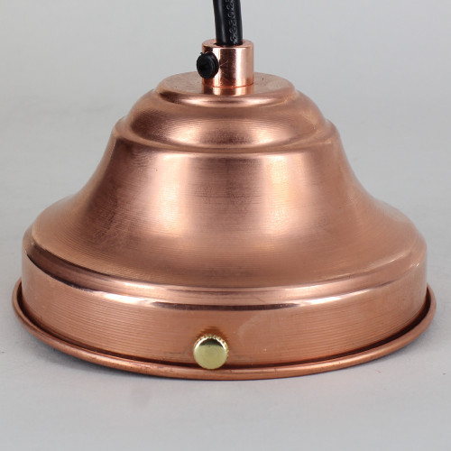 4 in. Copper Shade Pendant Fitter Fixture with 12 ft Black Wire and Black Canopy - UL Listed