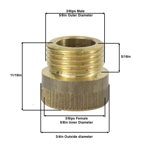 3/8ips. Male X 3/8ips. Female Solid Brass Extension