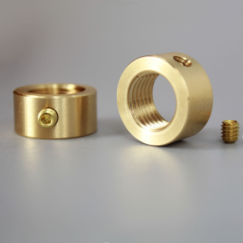1/4-18 ips smooth locknut with set-screw unfinished brass