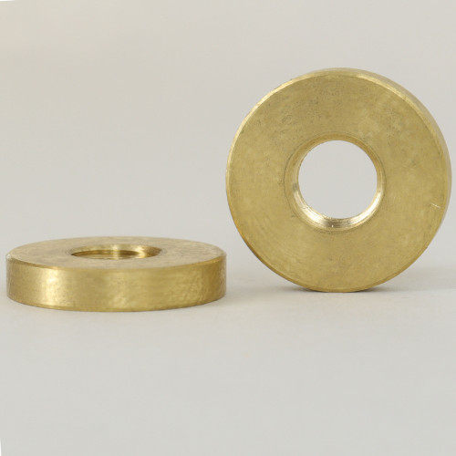 5/16-27 Threaded 3/4in Diameter X 1/8in thick Plain Brass Round LockNut - Unfinished Brass