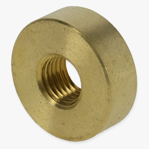 5/16-27 UNS - 3/4in Diameter x 1/4in H - Plain Round Brass Lock Nut - Unfinished Brass