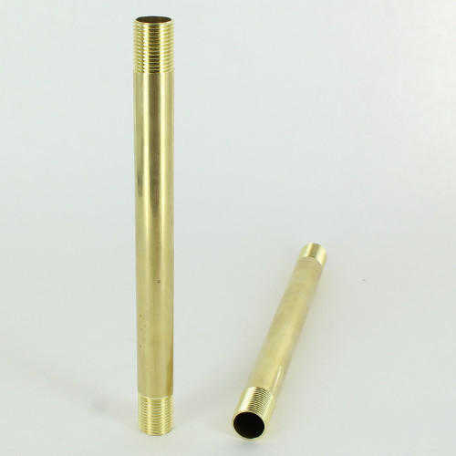 10in Long X 3/8ips (5/8in OD) Male Threaded Unfinished Brass Hollow Pipe Stem.