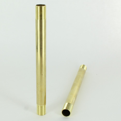 17in Long X 3/8ips (5/8in OD) Male Threaded Unfinished Brass Hollow Pipe Stem.