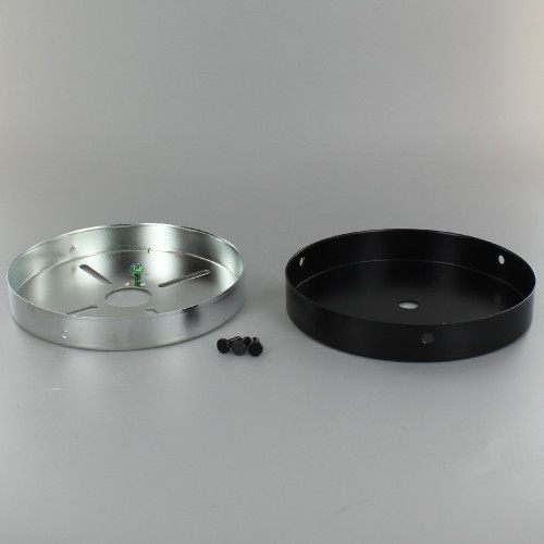 5in Screw Less Face Mount Steel Round Canopy - Black Powdercoat Finish