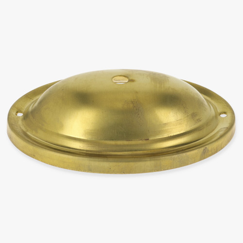 1/8ips Slip Center Hole and 5-3/8in Crossbar Bar Mounting Holes Oval Stamped Backplate - Unfinished Brass