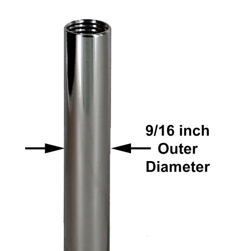 24in. Polished Nickel Finish Pipe with 1/4ips. Female Thread