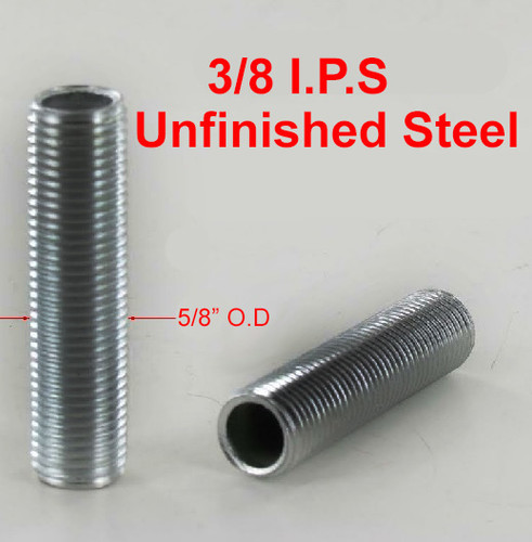 36in. Unfinished Steel 3/8ips. Running Thread