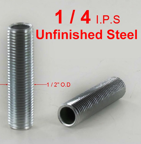 36in. Unfinished Steel 1/4ips. Running Thread