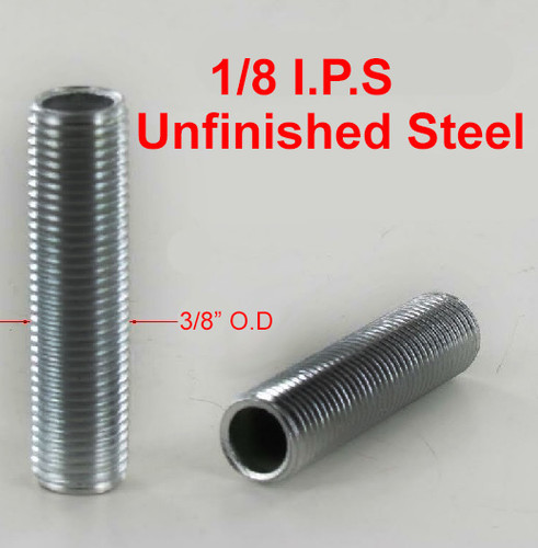 36in. Unfinished Steel 1/8ips. Running Thread