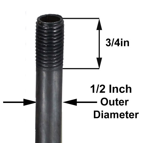 24in. Unfinished Steel  Pipe with 1/4ips. Thread