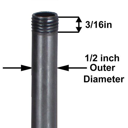 10in. Long 1/4ips (1/2in O.D) Unfinished Steel Round Hollow Pipe