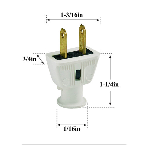 Black - Non-Polarized Non-Grounding Rubber Straight Blade Plug