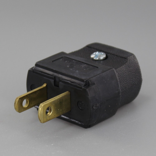 Black - Leviton Polarized Lamp Plug with Screw Terminals