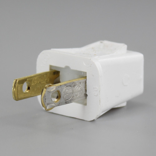 White - Leviton - Polarized, Non-Grounding, Quick & Easy Lamp Plug for 18-2 SPT-1 Wire
