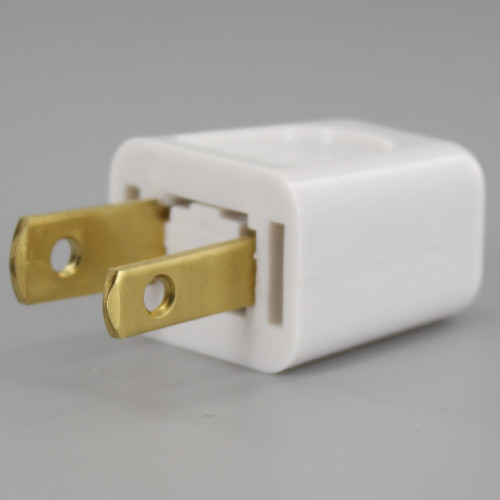 White - Polarized, Non-Grounding, Easy Lamp Plug for 18-2 SPT- 2 Wire