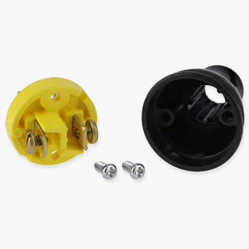 2 pole/2 wire Round Thermoplastic Plug - Black