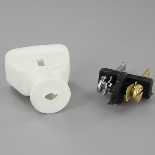 White - Polarized Non-Grounding Rubber Straight Blade Plug