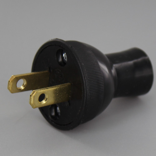 Black - Round, Non-Polarized, Non-Grounding Thermoplastic Lamp Plug