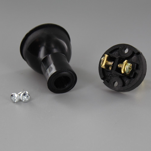 Black - Round, Non-Polarized, Non-Grounding Thermoplastic Lamp Plug