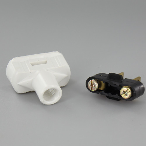 White - Nylon Non grounding Lamp Plug with Screw Terminals