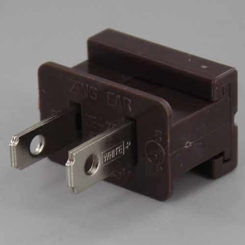 Brown - Polarized, Non-grounding, Male Gilbert / Slide Together Plug For Use With 18/2 SPT-2 Wire