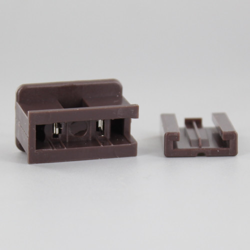 Brown - Polarized, Non-grounding, Male Gilbert / Slide Together Plug For Use With 18/2 SPT-2 Wire