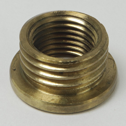 M10X1.0 Female X 1/4 Male Reducer with Shoulder - Unfinished Brass