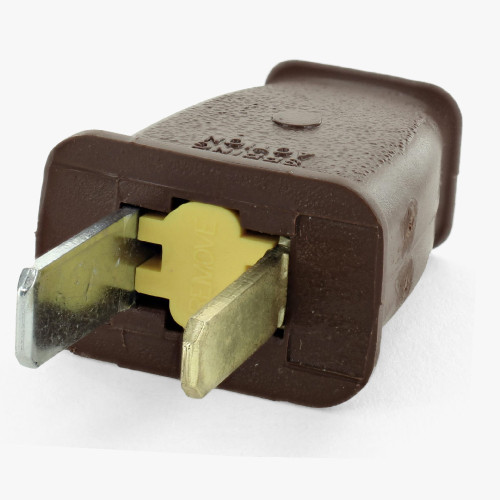 Brown - Polarized Thermoplastic Non-Grounding Spring Action Plug with Screw Terminal Connections