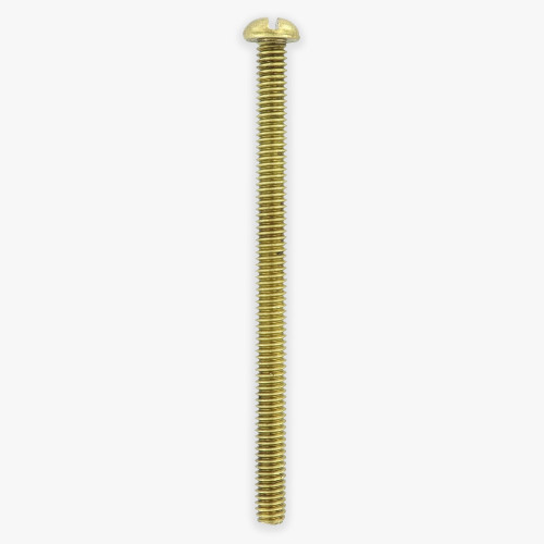 2-1/2in Long X 8/32 Threaded Solid Brass Slotted Round Head Screw