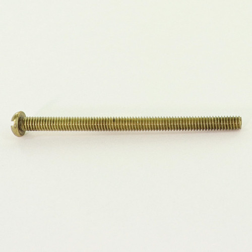 2-1/2in Long X 8/32 Threaded Solid Brass Slotted Round Head Screw