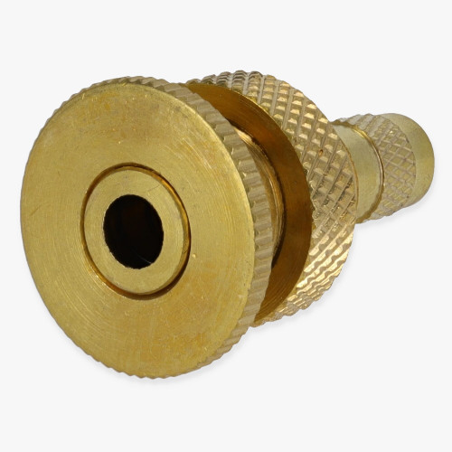 1/4ips Threaded Fixture Holder Suspension System Ceiling Gripper with Locknut and Cable Lock use with 1-1.5mm Steel Cable - Unfinished Brass. Fits 9/16in Holes.