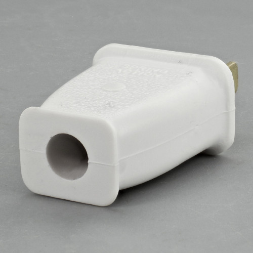 White - Polarized Thermoplastic Non-Grounding Spring Action Plug with Screw Terminal Connections