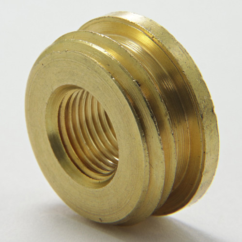 1/8ips. Female X 1/2ips. Male Thread Reducer with Shoulder - Unfinished Brass