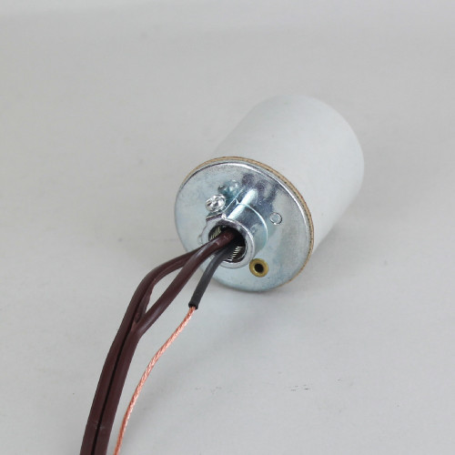 E-26 Porcelain Socket with 1/8ips. Cap and 10ft. Brown and Ground Wire Leads