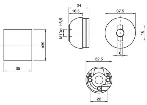 Black E-26 Base Phenolic Socket with Smooth Shell and 1/8ips. Cap