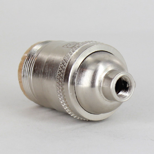 Satin Nickel Finish Cast Uno Threaded E-26 Short Keyless Socket with 1/8ips. Cap and Set Screw