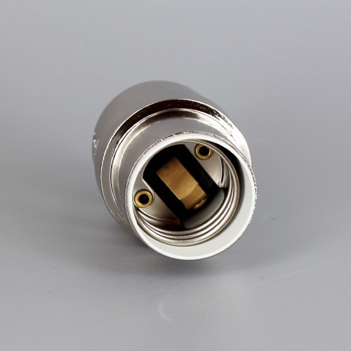 Polished Nickel Finish Aluminum Modern Style Keyless Lamp Socket with 1/8ips Threaded Cap