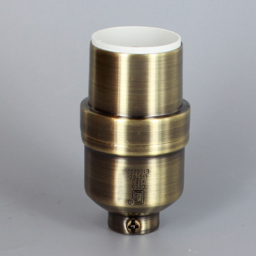 Antique Brass Finish Aluminum Modern Style Keyless Lamp Socket with 1/8ips Threaded Cap