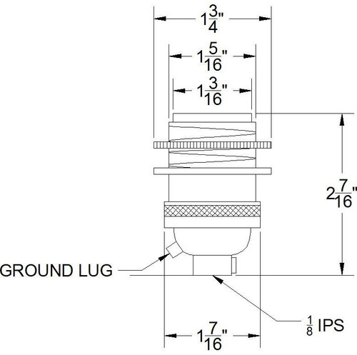 Polished Nickel E-26 Base Keyless Lamp Socket Pre-Wired with 6Ft Twisted Gray Nylon Overbraid