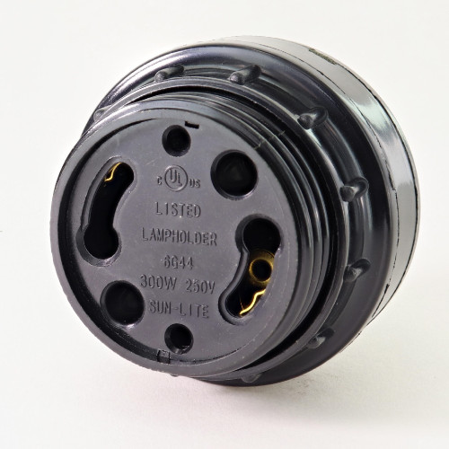 GU24 Phenolic Keyless Socket With Shade Ring And 1/8ips Cap - Black