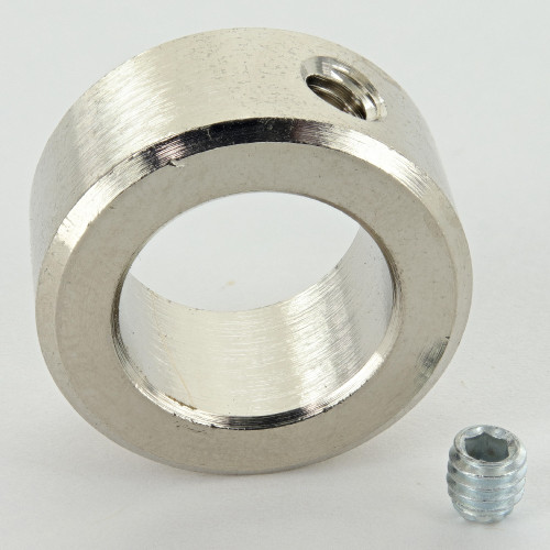 1/2in. Modern Slip Ring with Side Screw - Slips 1/4ips Pipe - Polished Nickel Finish