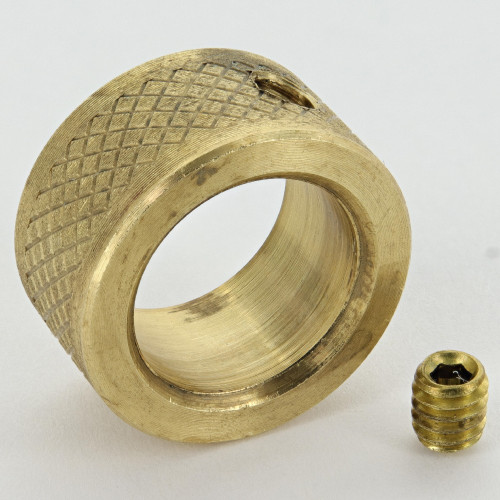 1/2in Diamond Knurled Slip Ring - Slips 1/4ips Pipe - Unfinished Brass