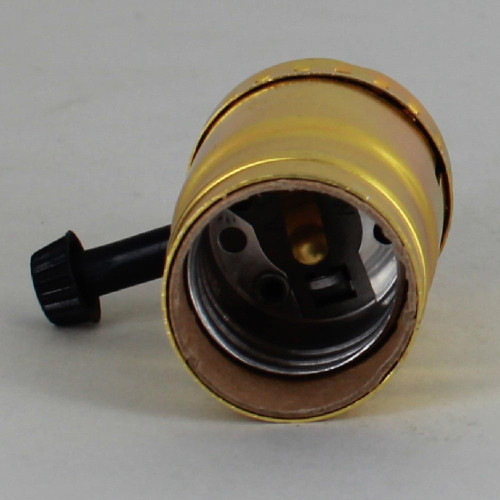 Leviton - Polished Gilt Finish 3-Way Turn Knob Socket with 1/8ips. Female Cap and Set Screw