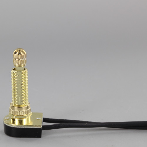 1-1/8in. Shank On-Off Rotary Switch with and 6in. Wire Leads - Brass Plated