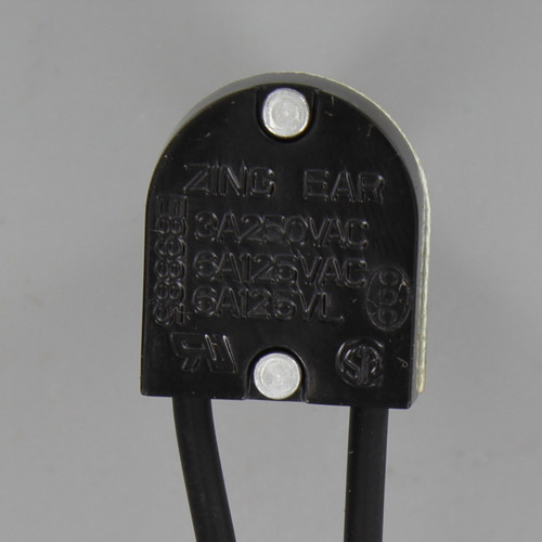 3/8in Shank On/Off Rotary Lamp Switch with  Wire Leads - Nickel Plated