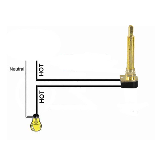 1-1/12in. Shank Push Button On/Off Switch - Brass Plated