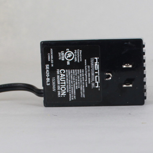 Black 60W, 12V Plug In Transformer.