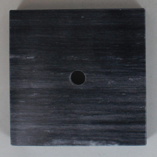 4in Diameter Square Black Marble Lamp Base